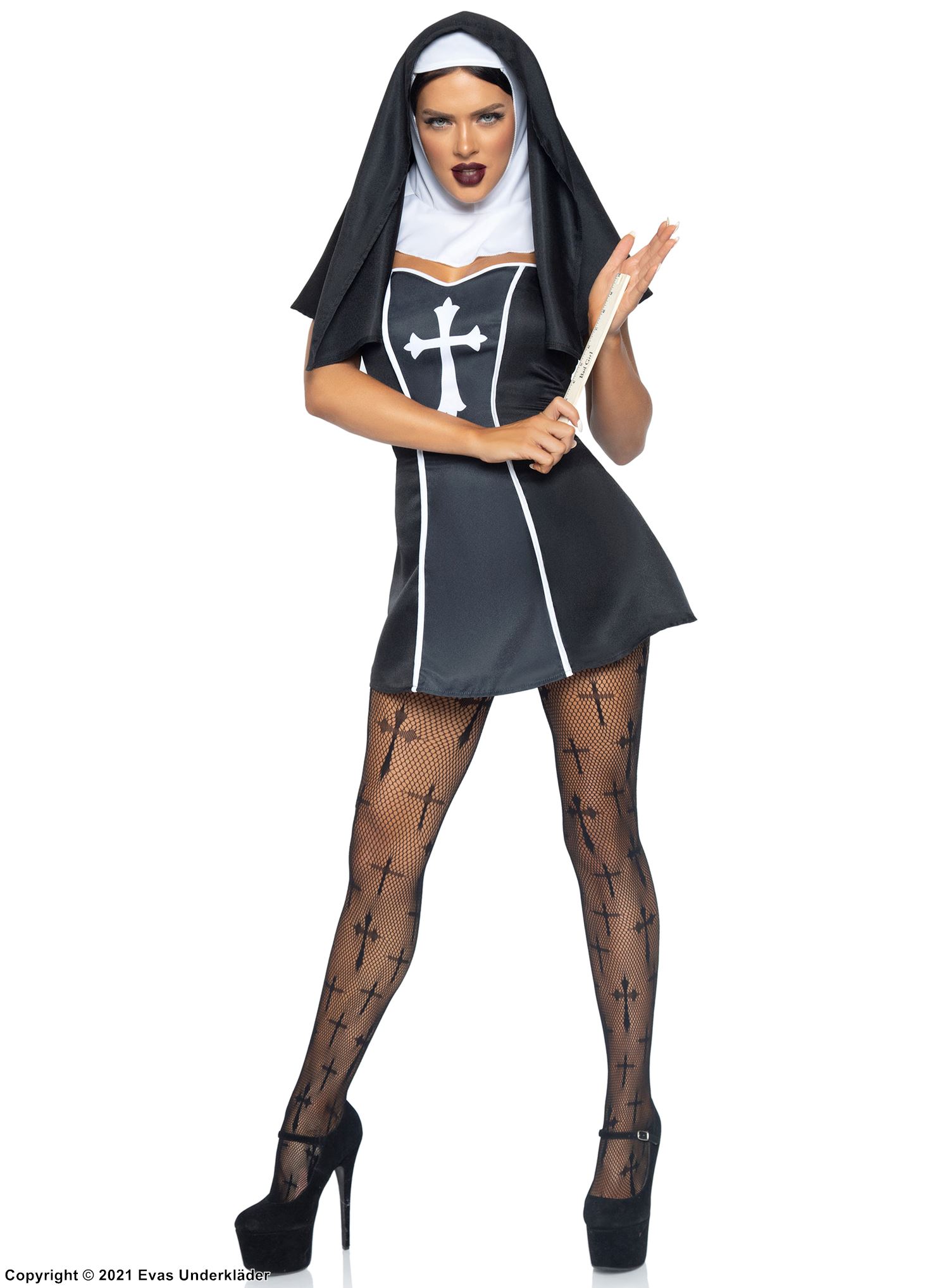 Nun, costume dress, christian cross